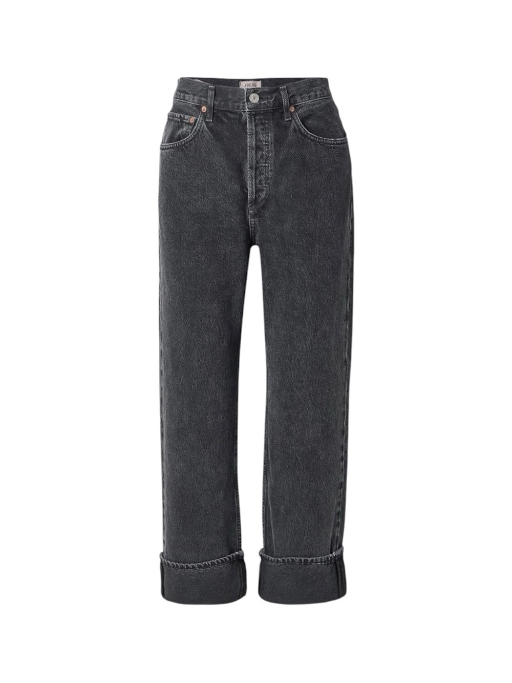 AGOLDE Fran Low Rise Straight Leg Jeans 27 Black Tea Organic Cotton